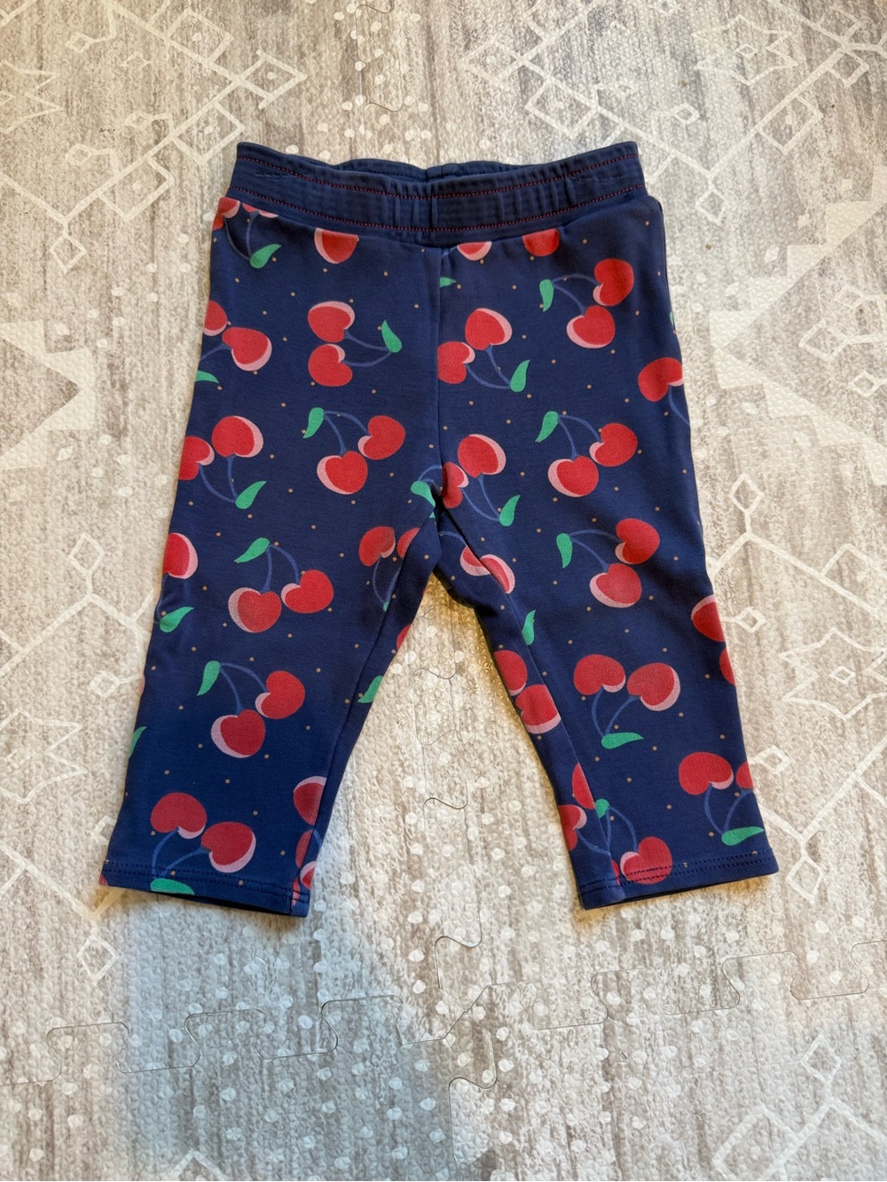 Little Marc Jacobs Navy Leggings with Red Cherry Print